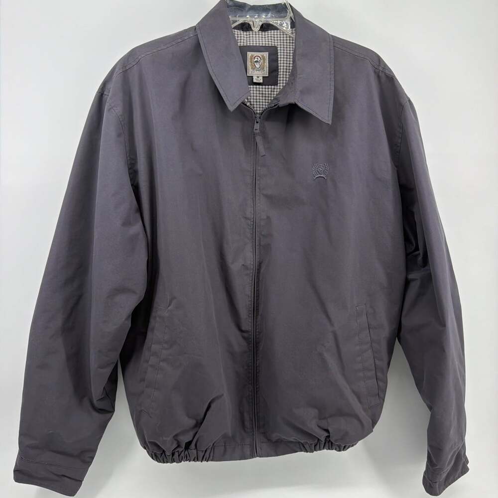 Cinch Western Ranch Jacket Mens M Gray Full Zip Lightweight Coat Plaid Flannel